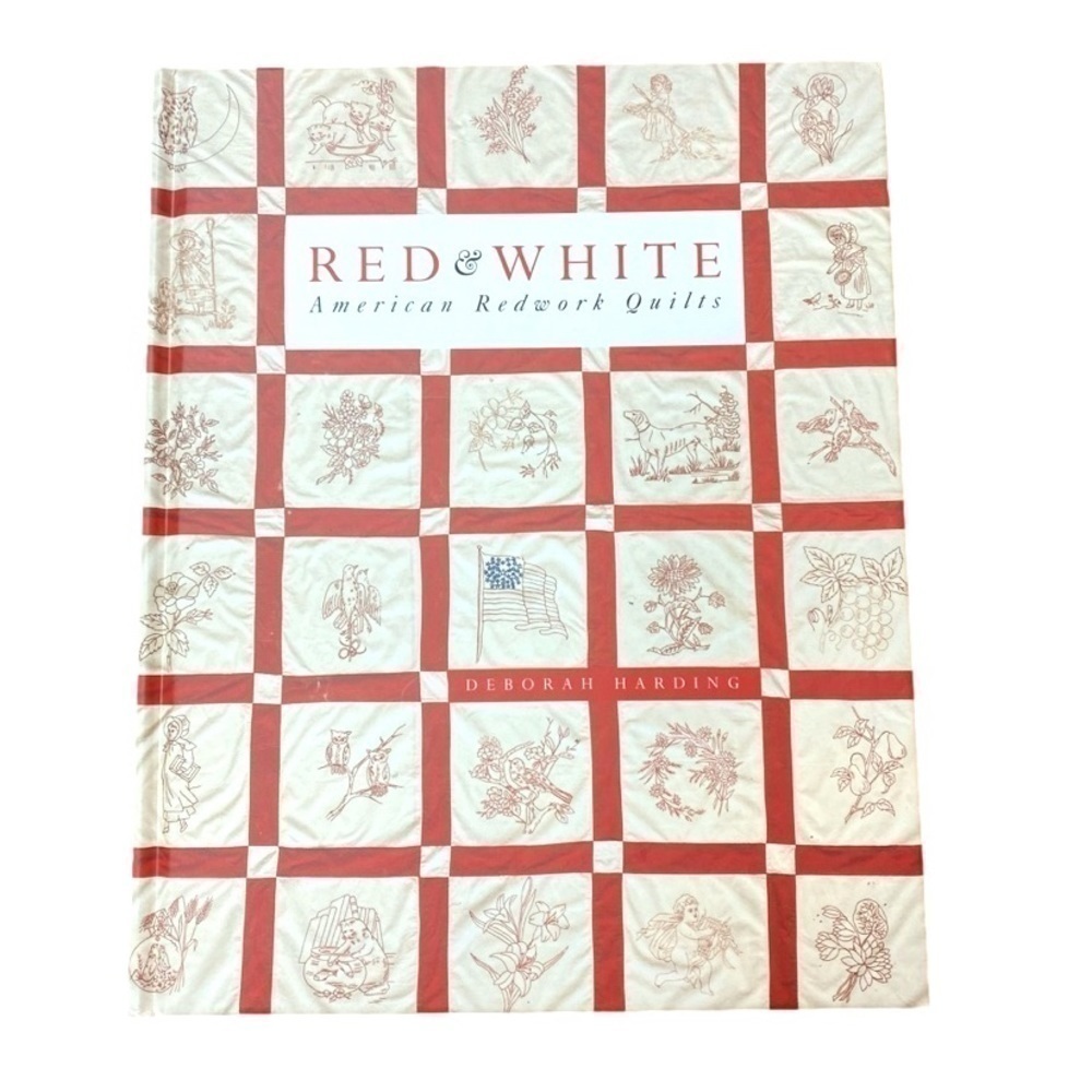 RED & White American Redwork Quilts by Deborah Harding Hardcover Book